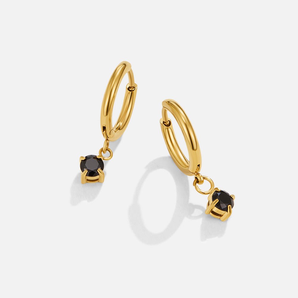 Maison Crystal Drop Hoop Earrings - Beautiful Earth Boutique