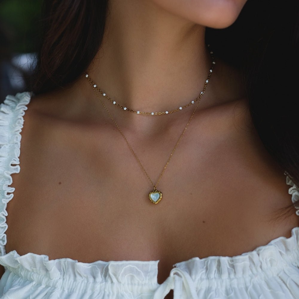 Mila White Bead Necklace - Beautiful Earth Boutique