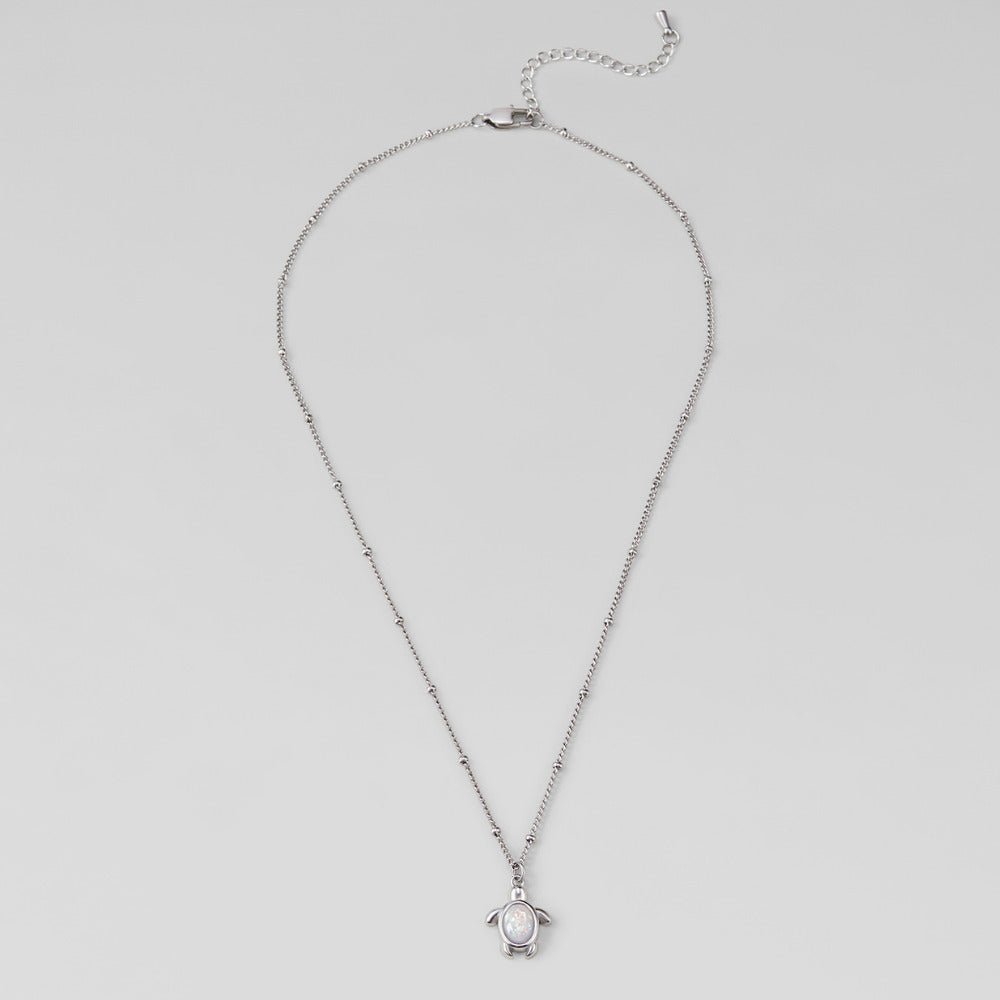 Opal Silver Turtle Pendant Necklace - Beautiful Earth Boutique