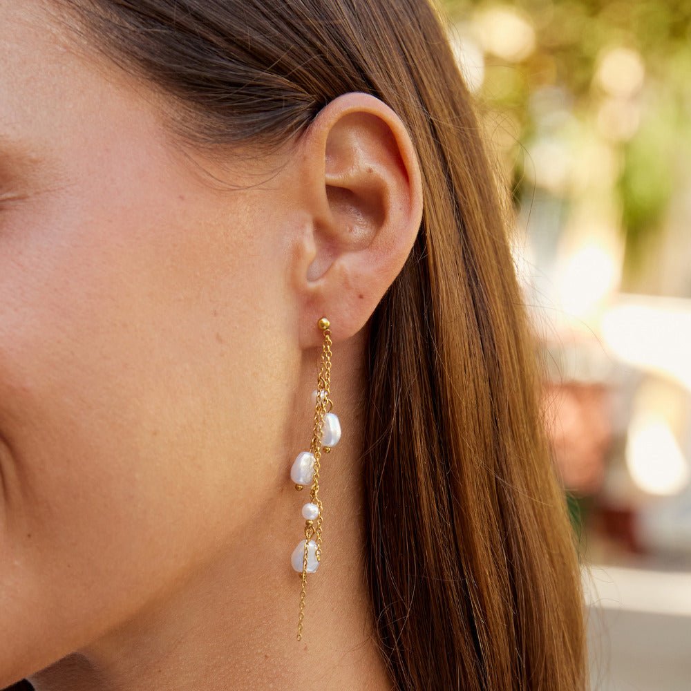Penelope Pearl Drop Earrings - Beautiful Earth Boutique