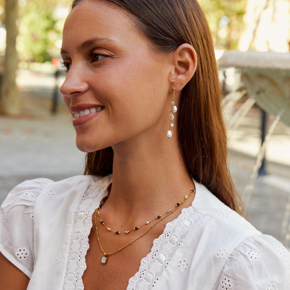 Penelope Pearl Drop Earrings - Beautiful Earth Boutique