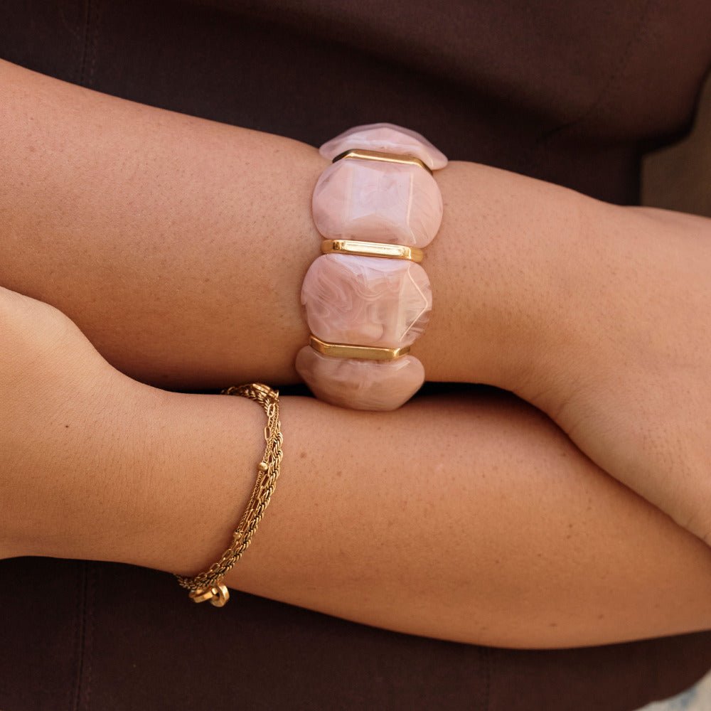 Rose Quartz Elastic Bracelet - Beautiful Earth Boutique