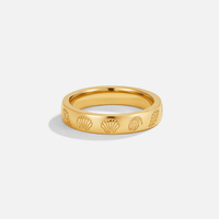 "Seascape" Engraved Gold Band Ring - Beautiful Earth Boutique