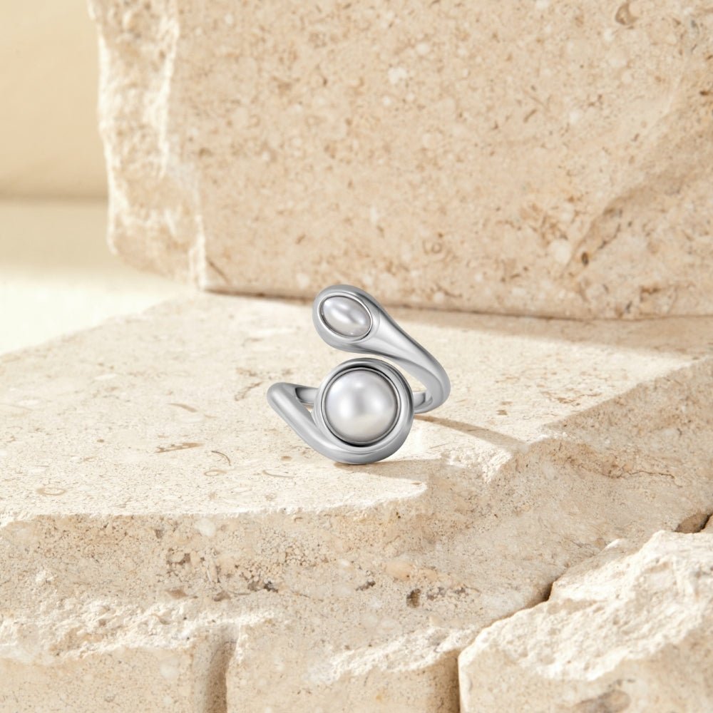 Silver Amara Pearl Wrap Ring - Beautiful Earth Boutique