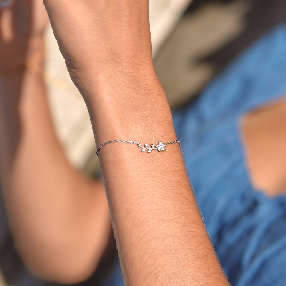 Silver Crystal Vine Bracelet - Beautiful Earth Boutique