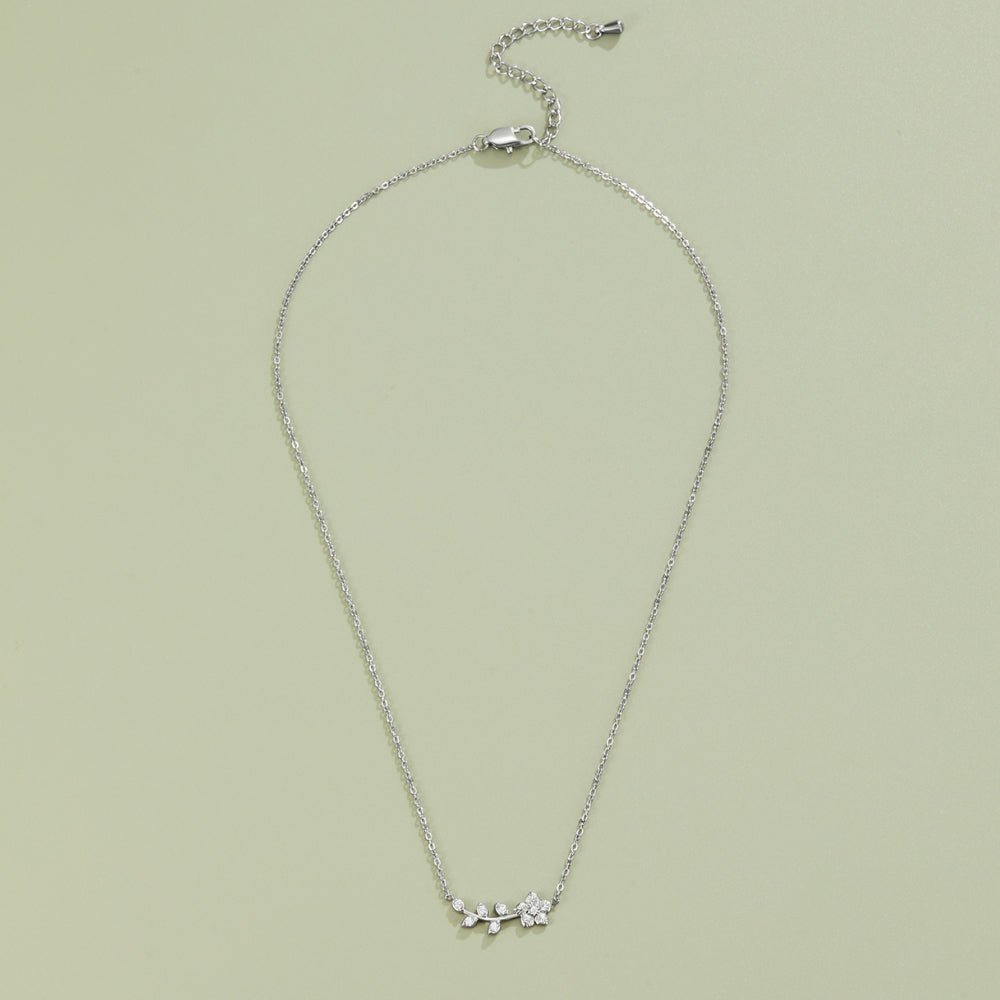 Silver Crystal Vine Necklace - Beautiful Earth Boutique