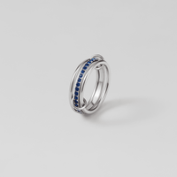 Silver Layered Kaili Blue Crystal Ring - Beautiful Earth Boutique