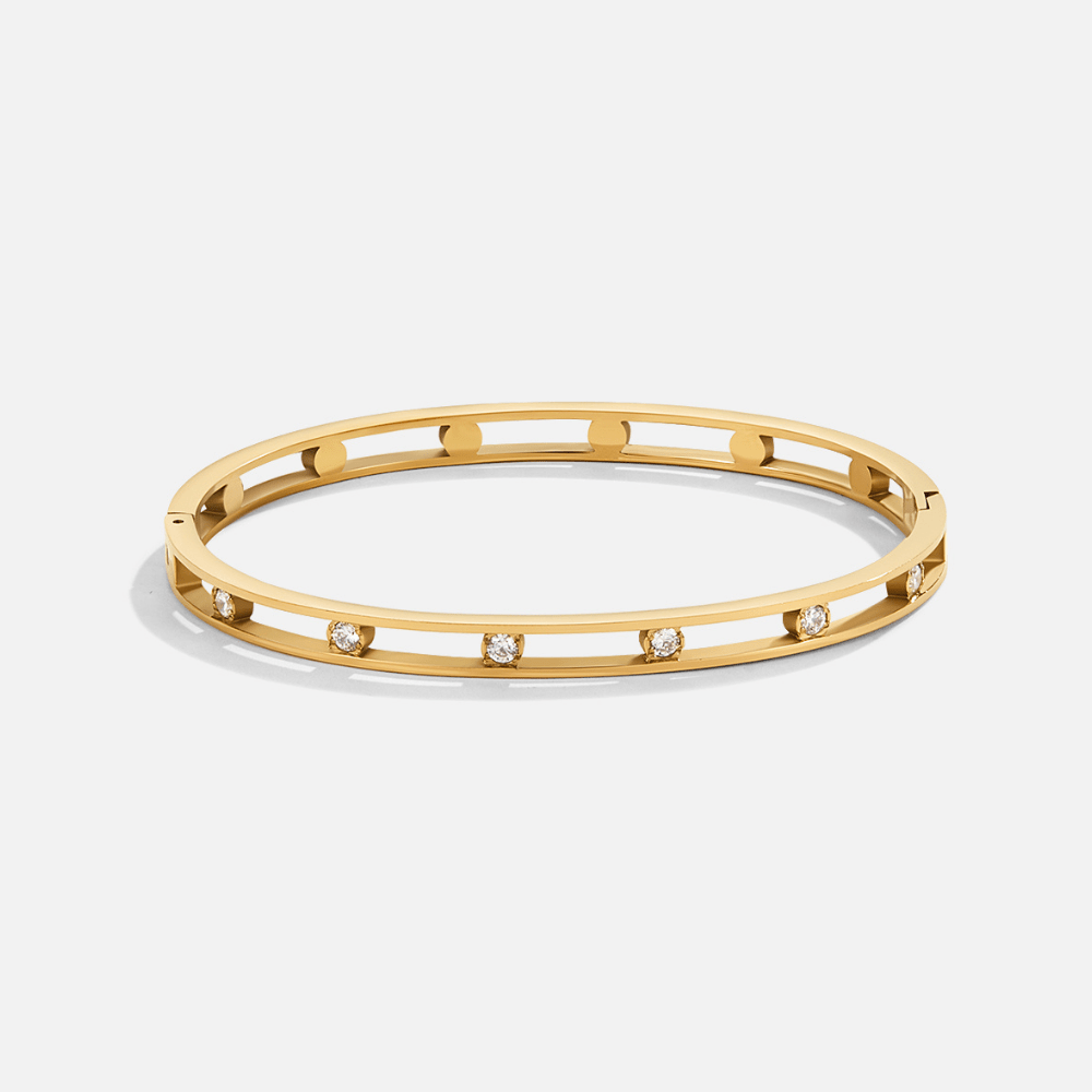 Sofia Crystal & Gold Bangle - Beautiful Earth Boutique