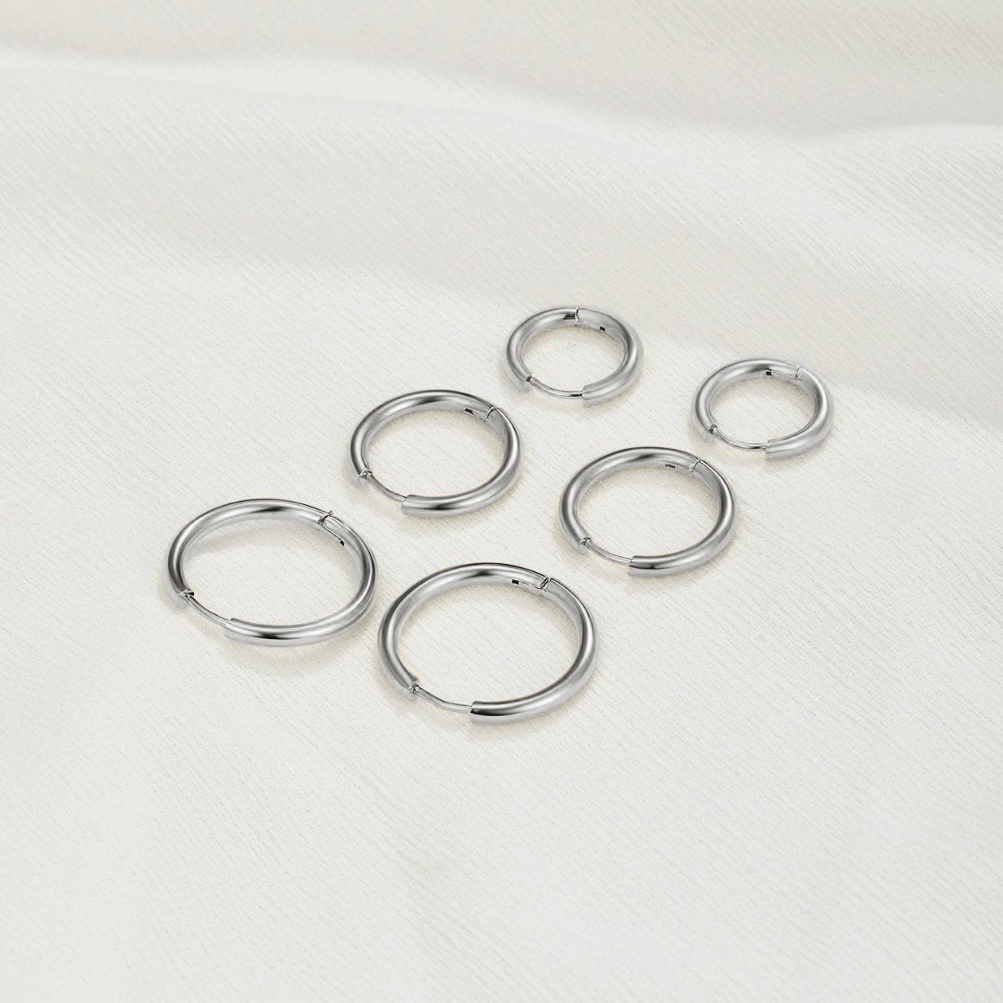 Triple Hoop Earrings Silver Set - Beautiful Earth Boutique