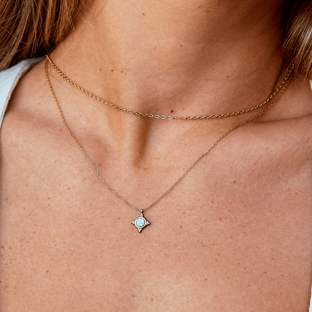 Vintage Blue Opal Pendant Necklace - Beautiful Earth Boutique