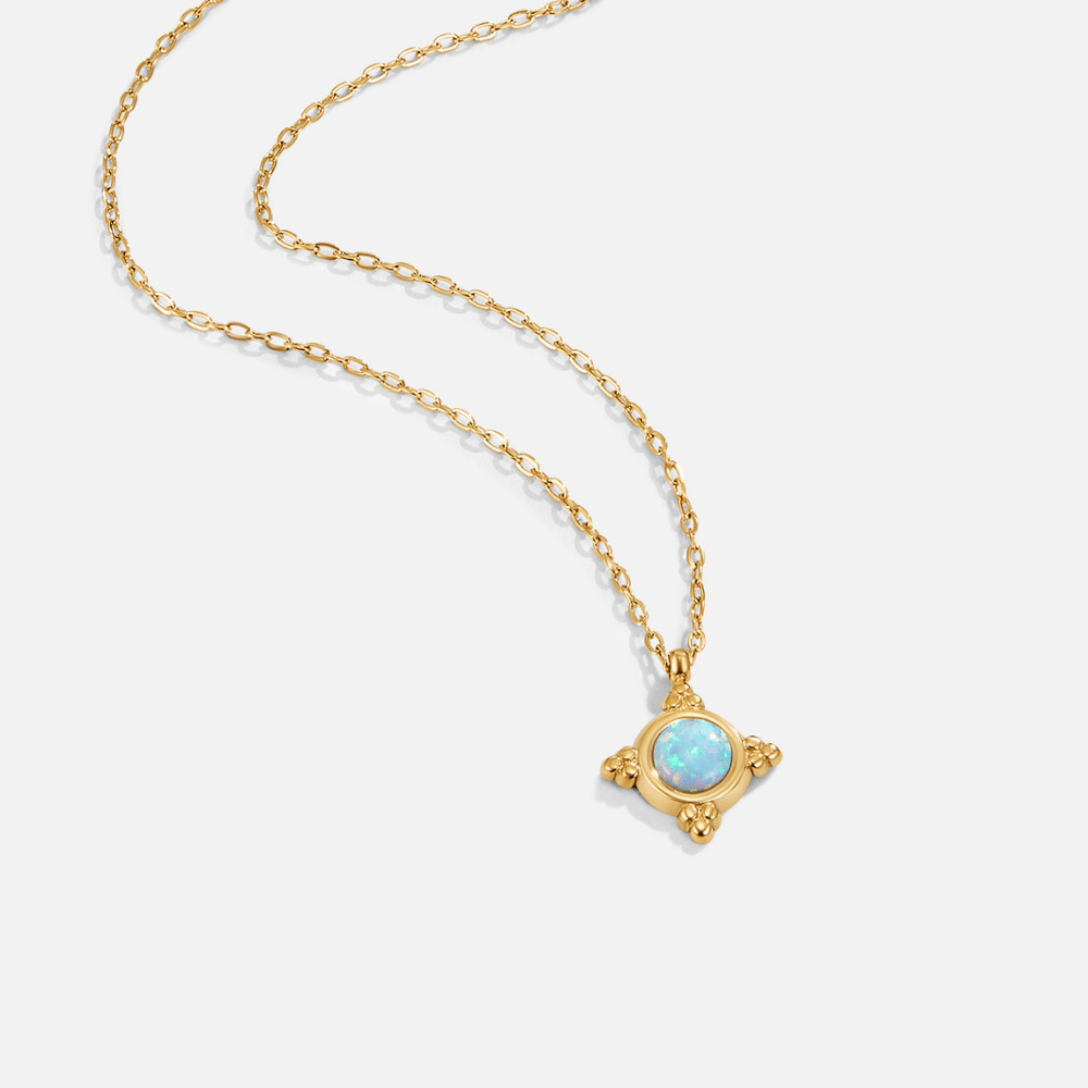 Vintage Blue Opal Pendant Necklace - Beautiful Earth Boutique
